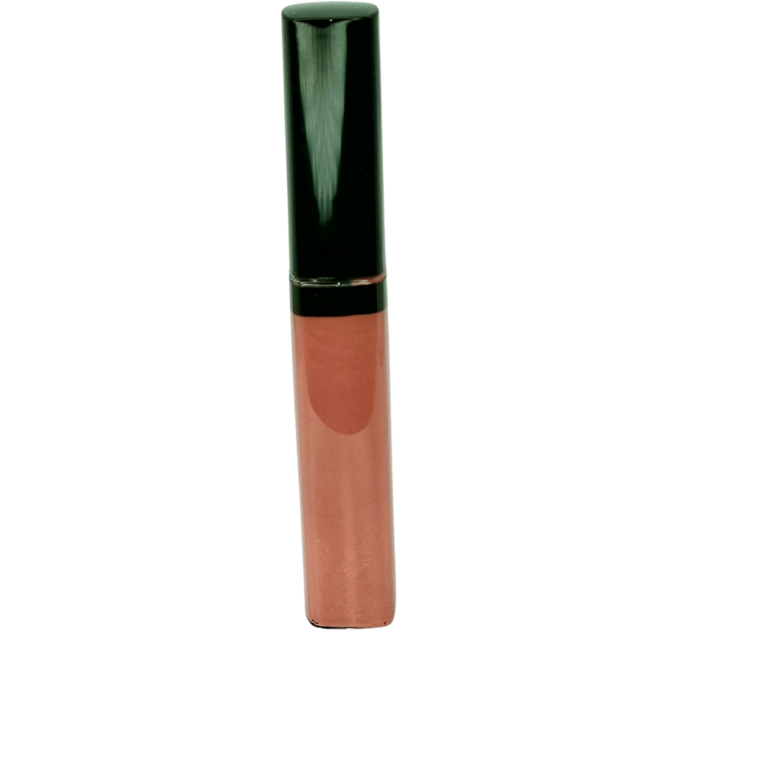 A nude pink with gold shimmer high shine lip gloss formulated with Vitamin E to leave lips soft and hydrated